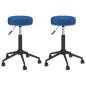 Essstühle 2 Stk. Drehbar Blau Samt Essstühle 2 Stk. Drehbar Blau Samt