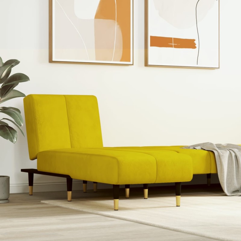 vidaXL Chaiselongue Gelb Samt vidaXL Chaiselongue Gelb Samt