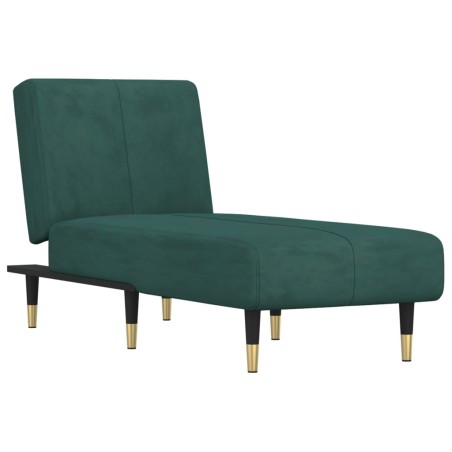 vidaXL Chaiselongue Dunkelgrün Samt