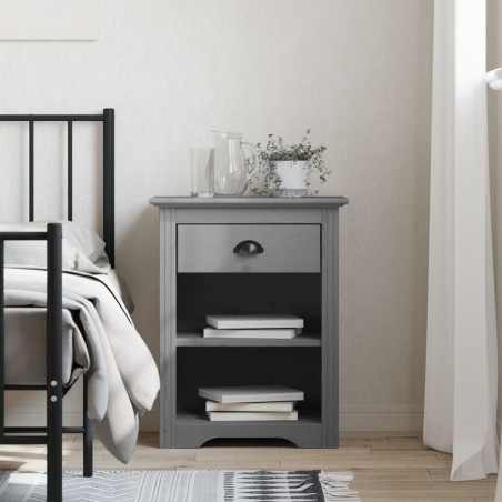 vidaXL Nachttisch BODO Grau 53x38,5x66 cm Massivholz Kiefer