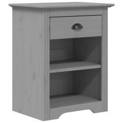 vidaXL Nachttisch BODO Grau 53x38,5x66 cm Massivholz Kiefer