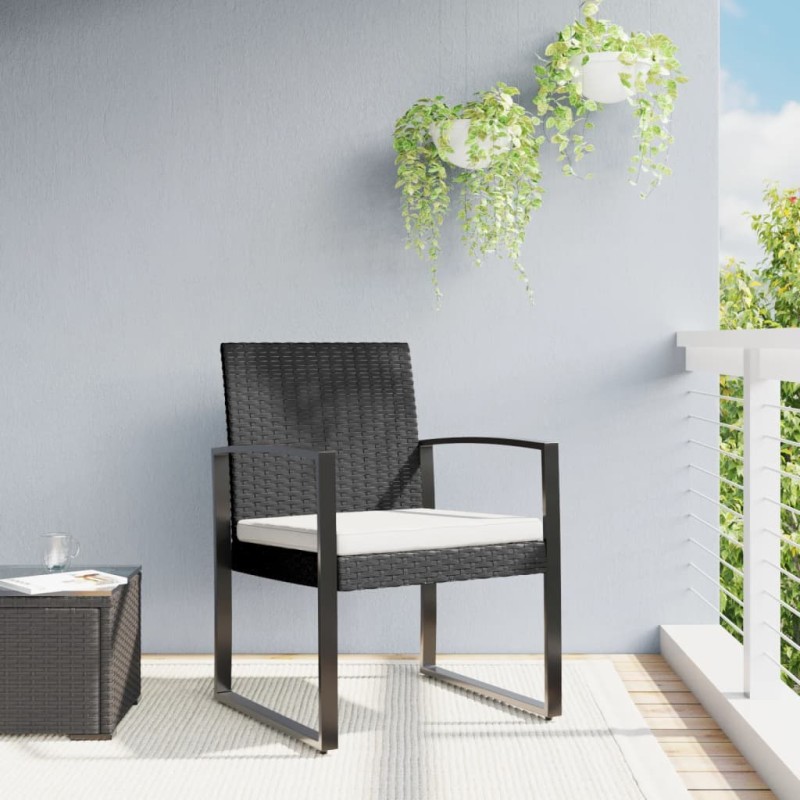 vidaXL Garten-Esszimmerstühle 2 Stk. Schwarz PP-Rattan vidaXL Garten-Esszimmerstühle 2 Stk. Schwarz PP-Rattan