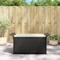 vidaXL Gartenbank mit Kissen Schwarz 116x46x57 cm Poly Rattan vidaXL Gartenbank mit Kissen Schwarz 116x46x57 cm Poly Rattan