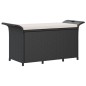 vidaXL Gartenbank mit Kissen Schwarz 116x46x57 cm Poly Rattan vidaXL Gartenbank mit Kissen Schwarz 116x46x57 cm Poly Rattan