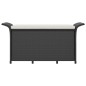 vidaXL Gartenbank mit Kissen Schwarz 116x46x57 cm Poly Rattan vidaXL Gartenbank mit Kissen Schwarz 116x46x57 cm Poly Rattan