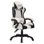 vidaXL Gaming-Stuhl mit RGB LED-Leuchten Weiß und Schwarz Kunstleder vidaXL Gaming-Stuhl mit RGB LED-Leuchten Weiß und Schwarz Kunstleder