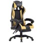 vidaXL Gaming-Stuhl mit Fußstütze Golden und Schwarz Kunstleder vidaXL Gaming-Stuhl mit Fußstütze Golden und Schwarz Kunstleder
