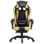 vidaXL Gaming-Stuhl mit Fußstütze Golden und Schwarz Kunstleder vidaXL Gaming-Stuhl mit Fußstütze Golden und Schwarz Kunstleder
