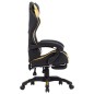 vidaXL Gaming-Stuhl mit Fußstütze Golden und Schwarz Kunstleder vidaXL Gaming-Stuhl mit Fußstütze Golden und Schwarz Kunstleder