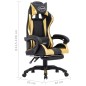 vidaXL Gaming-Stuhl mit Fußstütze Golden und Schwarz Kunstleder vidaXL Gaming-Stuhl mit Fußstütze Golden und Schwarz Kunstleder
