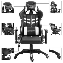 vidaXL Gaming-Stuhl Weiß Kunstleder