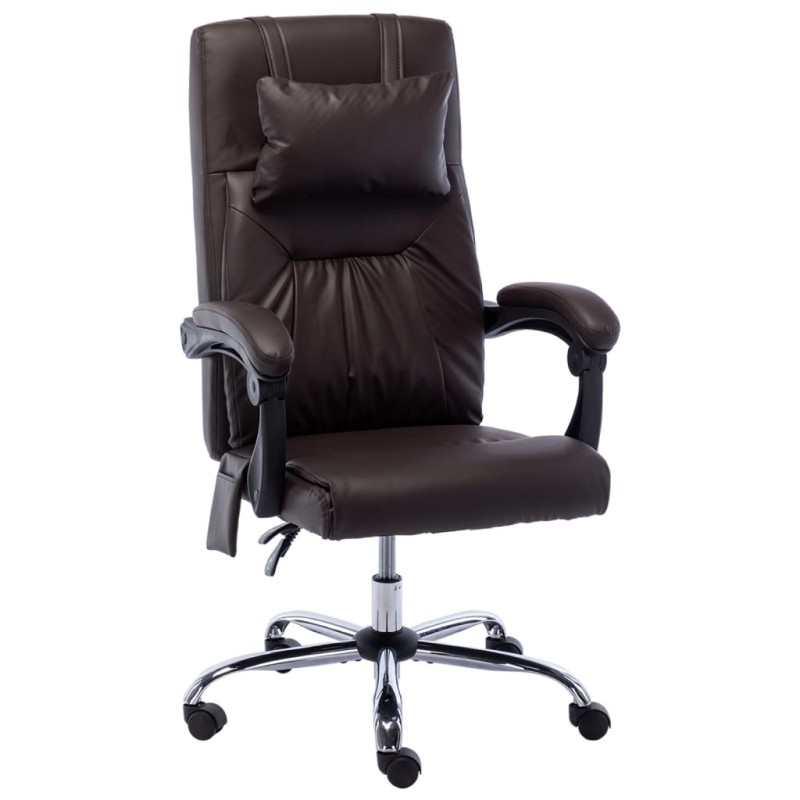 vidaXL Massage-Bürostuhl Braun Kunstleder vidaXL Massage-Bürostuhl Braun Kunstleder