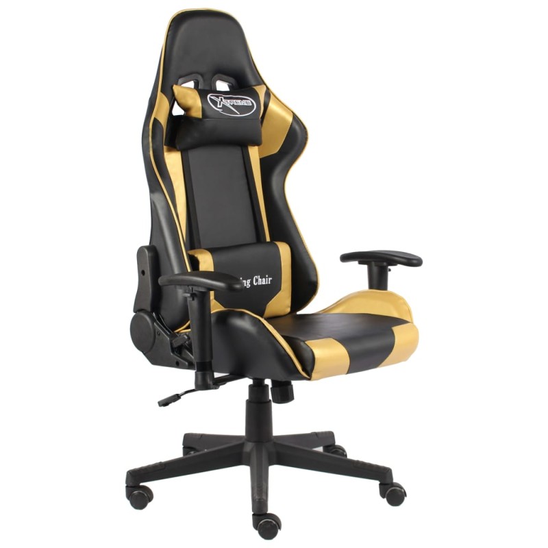 vidaXL Gaming-Stuhl Drehbar Golden PVC vidaXL Gaming-Stuhl Drehbar Golden PVC