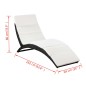 vidaXL Klappbare Sonnenliege mit Auflage Poly Rattan Schwarz vidaXL Klappbare Sonnenliege mit Auflage Poly Rattan Schwarz