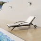 vidaXL Sonnenliege mit Polster & Rollen Poly Rattan Schwarz vidaXL Sonnenliege mit Polster & Rollen Poly Rattan Schwarz