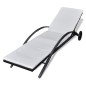 vidaXL Sonnenliege mit Polster & Rollen Poly Rattan Schwarz vidaXL Sonnenliege mit Polster & Rollen Poly Rattan Schwarz