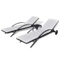 vidaXL Sonnenliegen mit Tisch Poly Rattan Schwarz vidaXL Sonnenliegen mit Tisch Poly Rattan Schwarz