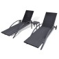 vidaXL Sonnenliegen mit Tisch Poly Rattan Schwarz vidaXL Sonnenliegen mit Tisch Poly Rattan Schwarz