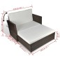 vidaXL Gartensofa Poly Rattan Braun vidaXL Gartensofa Poly Rattan Braun