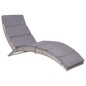 vidaXL Sonnenliege mit Auflage Klappbar Poly Rattan Grau vidaXL Sonnenliege mit Auflage Klappbar Poly Rattan Grau