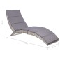 vidaXL Sonnenliege mit Auflage Klappbar Poly Rattan Grau vidaXL Sonnenliege mit Auflage Klappbar Poly Rattan Grau