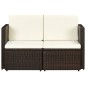 vidaXL 2-Sitzer-Gartensofa mit Auflagen Braun Poly Rattan vidaXL 2-Sitzer-Gartensofa mit Auflagen Braun Poly Rattan