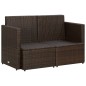 vidaXL 2-Sitzer-Gartensofa mit Auflagen Braun Poly Rattan vidaXL 2-Sitzer-Gartensofa mit Auflagen Braun Poly Rattan