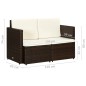 vidaXL 2-Sitzer-Gartensofa mit Auflagen Braun Poly Rattan vidaXL 2-Sitzer-Gartensofa mit Auflagen Braun Poly Rattan