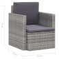 vidaXL Gartensessel mit Auflagen Poly Rattan Grau vidaXL Gartensessel mit Auflagen Poly Rattan Grau