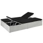 vidaXL Sonnenliege mit Auflage Poly Rattan Schwarz vidaXL Sonnenliege mit Auflage Poly Rattan Schwarz
