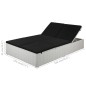 vidaXL Sonnenliege mit Auflage Poly Rattan Schwarz vidaXL Sonnenliege mit Auflage Poly Rattan Schwarz