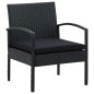 vidaXL Gartenstuhl mit Kissen Poly Rattan Schwarz vidaXL Gartenstuhl mit Kissen Poly Rattan Schwarz