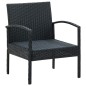 vidaXL Gartenstuhl mit Kissen Poly Rattan Schwarz vidaXL Gartenstuhl mit Kissen Poly Rattan Schwarz
