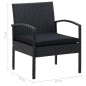 vidaXL Gartenstuhl mit Kissen Poly Rattan Schwarz vidaXL Gartenstuhl mit Kissen Poly Rattan Schwarz