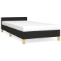 vidaXL Bettgestell mit Kopfteil ohne Matratze Schwarz 90x190 cm Stoff vidaXL Bettgestell mit Kopfteil ohne Matratze Schwarz 90x190 cm Stoff