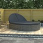vidaXL Doppel-Sonnenliege mit Kissen Poly Rattan Grau vidaXL Doppel-Sonnenliege mit Kissen Poly Rattan Grau