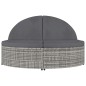 vidaXL Doppel-Sonnenliege mit Kissen Poly Rattan Grau vidaXL Doppel-Sonnenliege mit Kissen Poly Rattan Grau