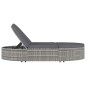 vidaXL Doppel-Sonnenliege mit Kissen Poly Rattan Grau vidaXL Doppel-Sonnenliege mit Kissen Poly Rattan Grau