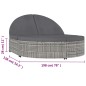 vidaXL Doppel-Sonnenliege mit Kissen Poly Rattan Grau vidaXL Doppel-Sonnenliege mit Kissen Poly Rattan Grau