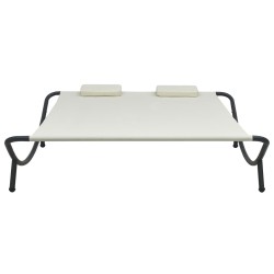vidaXL Outdoor-Loungebett Stoff Cremeweiß