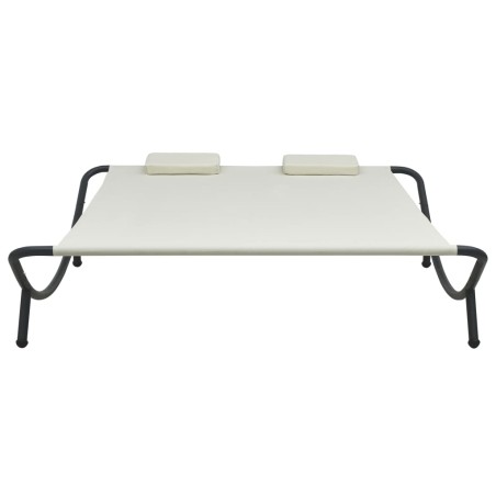 vidaXL Outdoor-Loungebett Stoff Cremeweiß