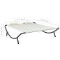 vidaXL Outdoor-Loungebett Stoff Cremeweiß vidaXL Outdoor-Loungebett Stoff Cremeweiß