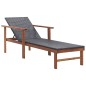 vidaXL Sonnenliege mit Auflage Poly Rattan Akazie Massivholz Schwarz vidaXL Sonnenliege mit Auflage Poly Rattan Akazie Massivholz Schwarz