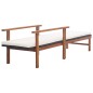 vidaXL Sonnenliege mit Auflage Poly Rattan Akazie Massivholz Schwarz vidaXL Sonnenliege mit Auflage Poly Rattan Akazie Massivholz Schwarz
