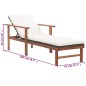 vidaXL Sonnenliege mit Auflage Poly Rattan Akazie Massivholz Schwarz vidaXL Sonnenliege mit Auflage Poly Rattan Akazie Massivholz Schwarz