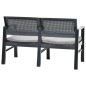 vidaXL 2-Sitzer-Gartenbank mit Auflagen 120 cm Kunststoff Anthrazit vidaXL 2-Sitzer-Gartenbank mit Auflagen 120 cm Kunststoff Anthrazit