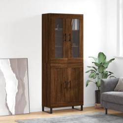 Highboard Braun Eichen-Optik 69,5x34x180 cm Holzwerkstoff