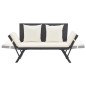 vidaXL Gartenbank mit Auflagen 176 cm Schwarz Poly Rattan vidaXL Gartenbank mit Auflagen 176 cm Schwarz Poly Rattan