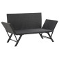 vidaXL Gartenbank mit Auflagen 176 cm Schwarz Poly Rattan vidaXL Gartenbank mit Auflagen 176 cm Schwarz Poly Rattan