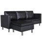 vidaXL L-förmiges Sofa 3-Sitzer Kunstleder Schwarz vidaXL L-förmiges Sofa 3-Sitzer Kunstleder Schwarz